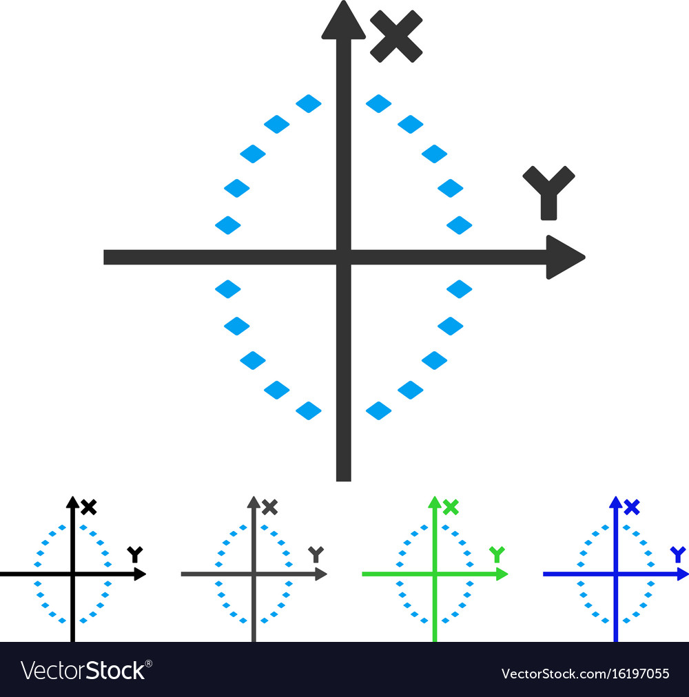 Dotted ellipse plot flat icon