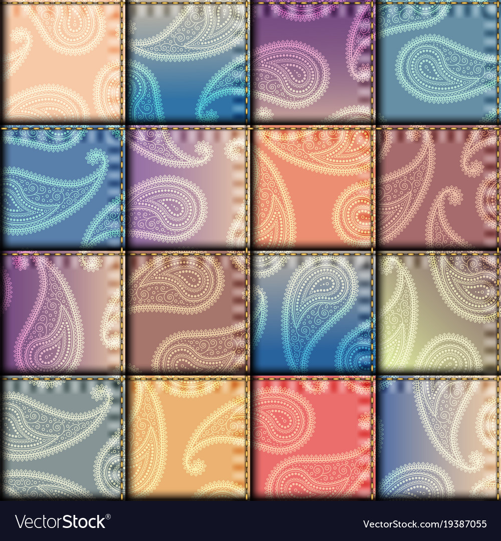 Geometric patchwork pattern of a squares