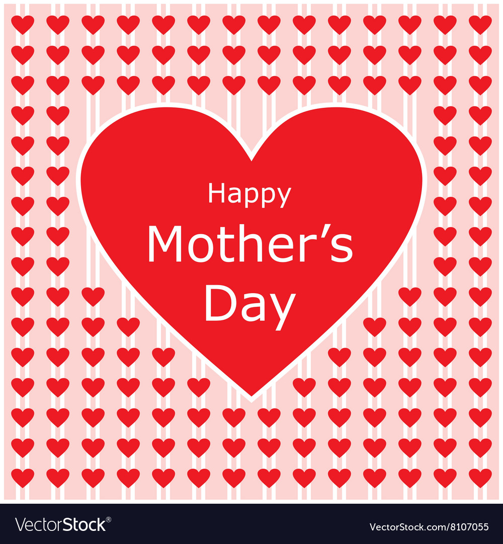 happy mothers day love letter with red heart vector image happy mothers day letter