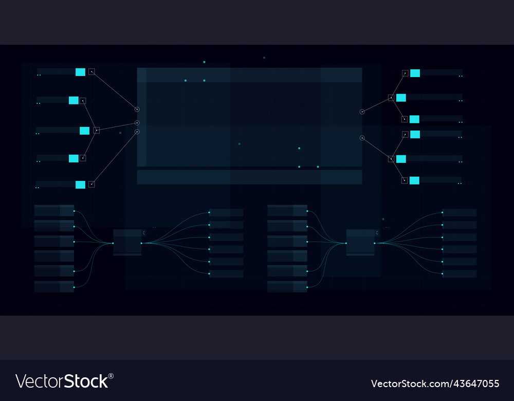 Hud fui template for widescreen without text 009 vector image Hud fui template for widescreen without text 009