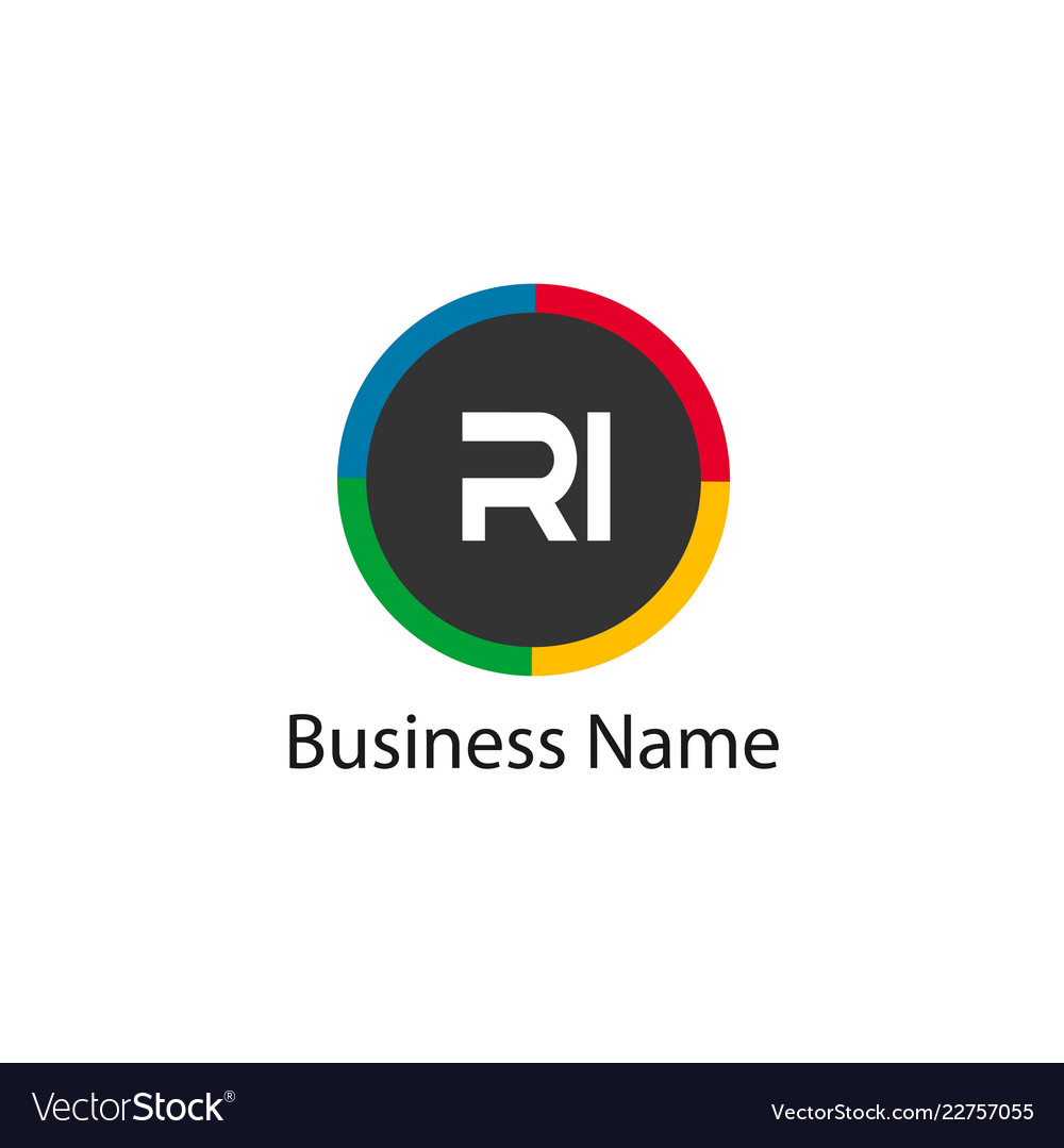 Initial letter ri logo template design