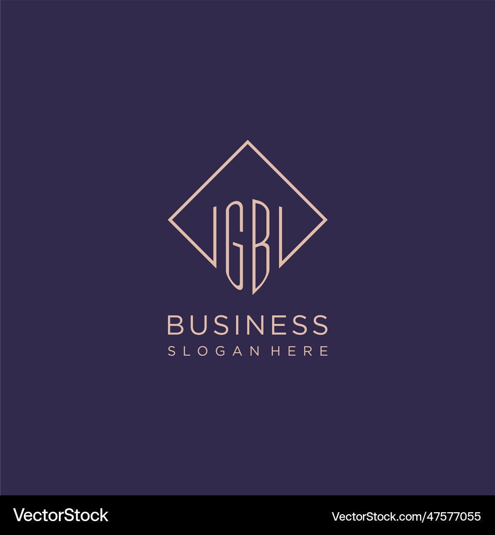 Initials gb logo monogram with rectangle style Vector Image