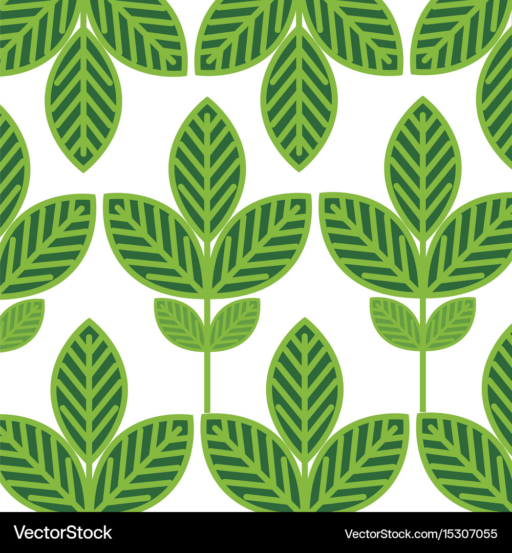 Leafs plant ecology pattern Royalty Free Vector Image