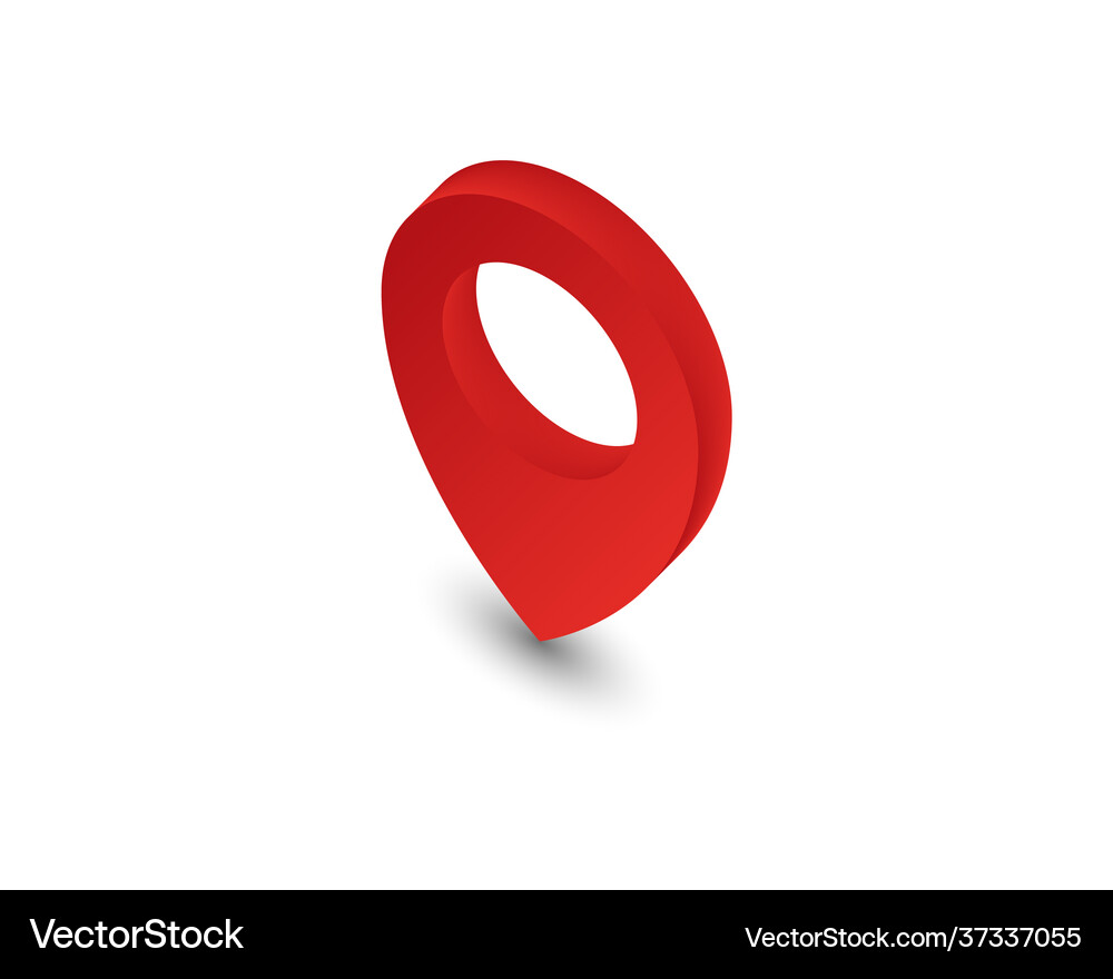 Map pointer symbol flat isometric icon or logo 3d Vector Image