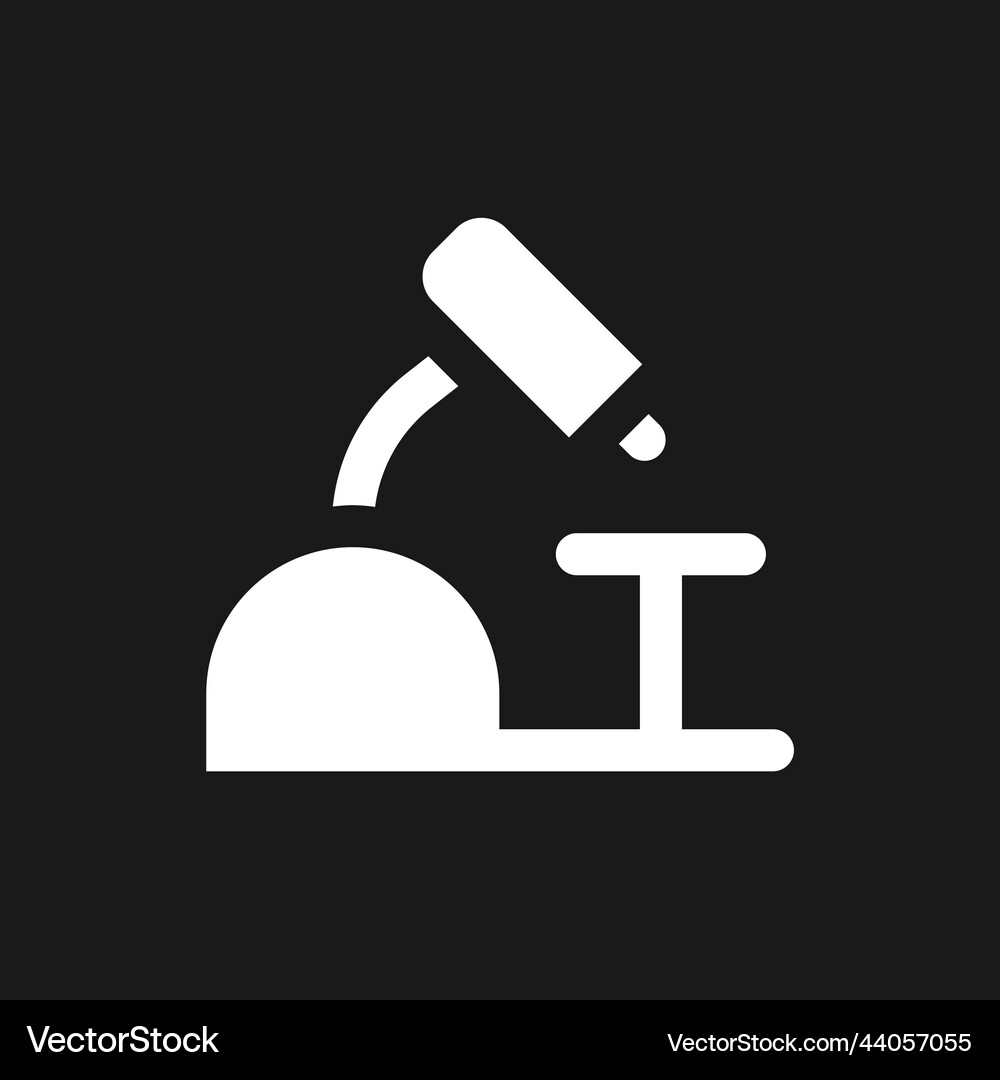 Microscope dark mode glyph ui icon Royalty Free Vector Image