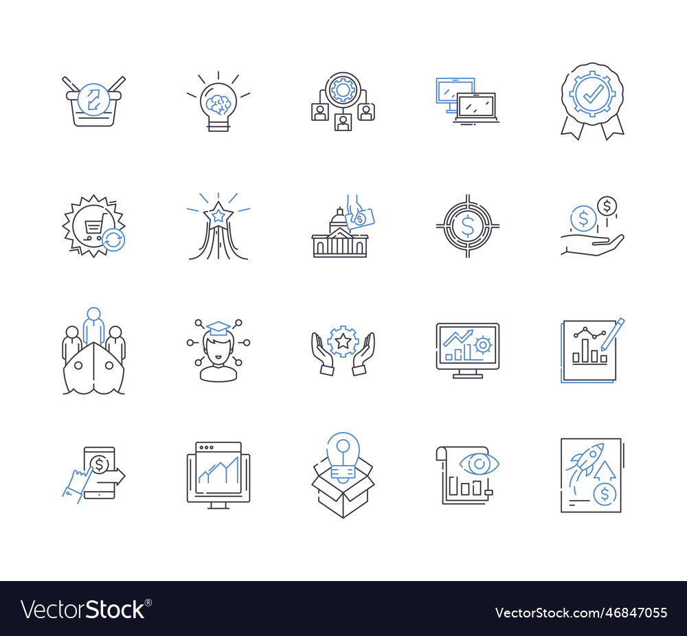 Model and prototype line icons collection