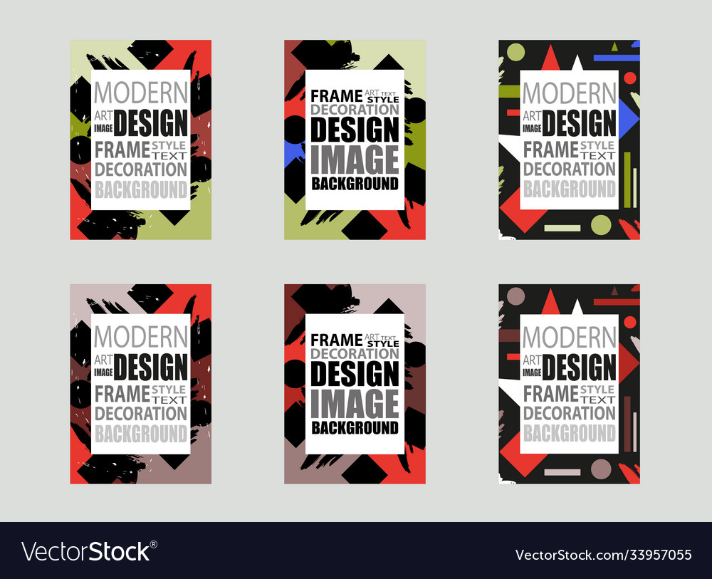 Moderner Rahmen für textdynamische Designelemente Set Vector Image Moderner Rahmen für textdynamische Designelemente Set