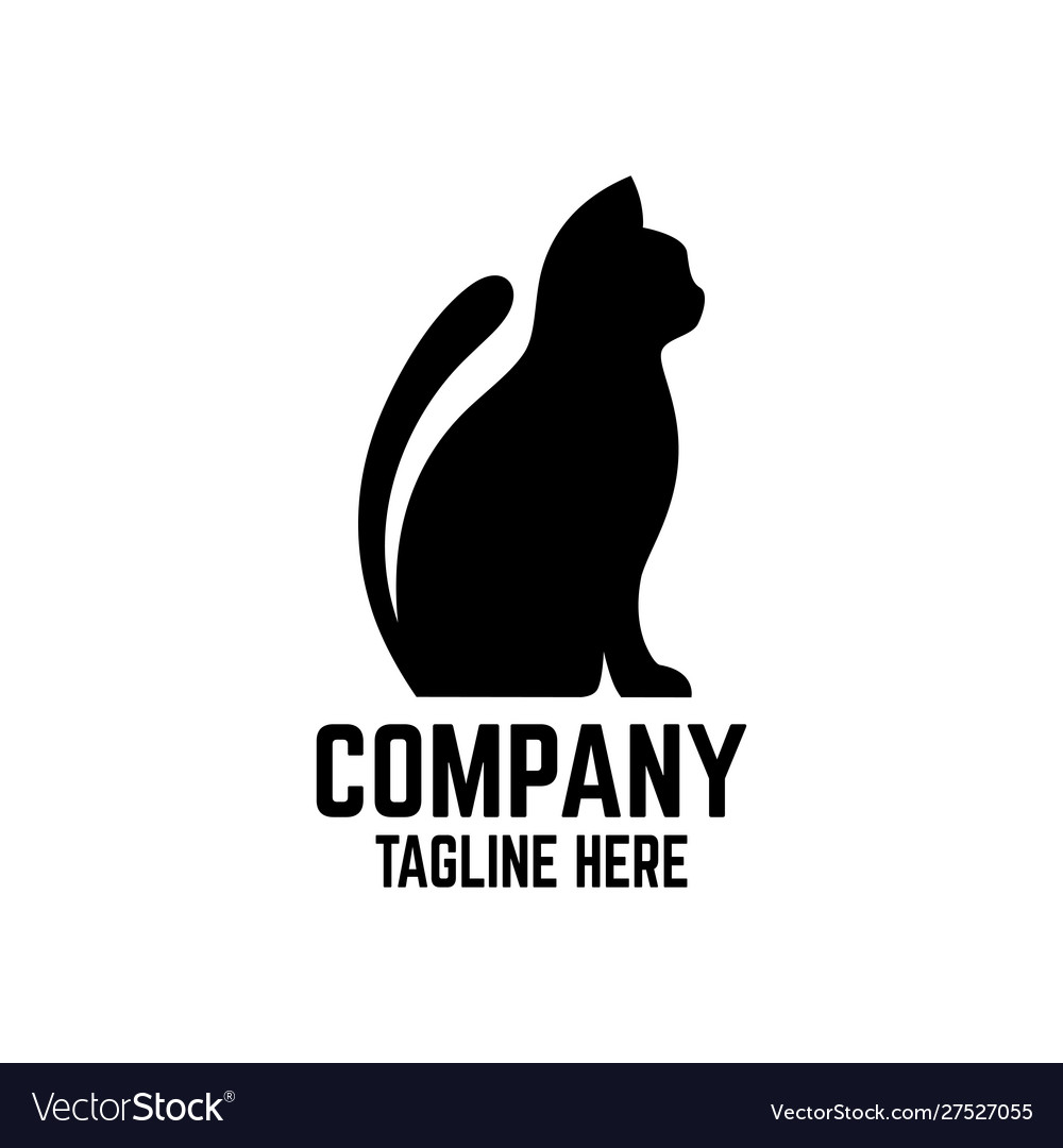 Modern is a simple logo a black cat Royalty Free Vector