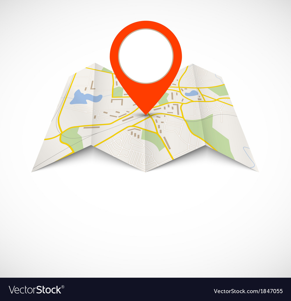 Navigation map with red pin