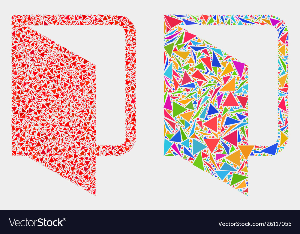 Open folder mosaic icon triangle Vector Image Open folder mosaic icon triangle