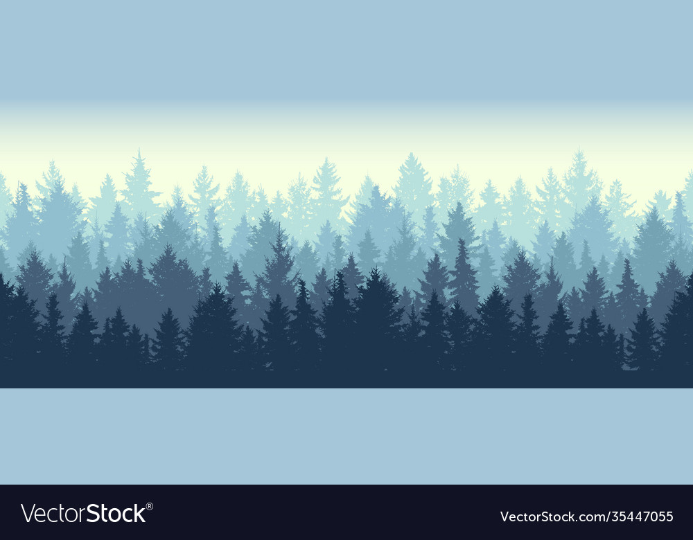 Seamless coniferous winter forest background