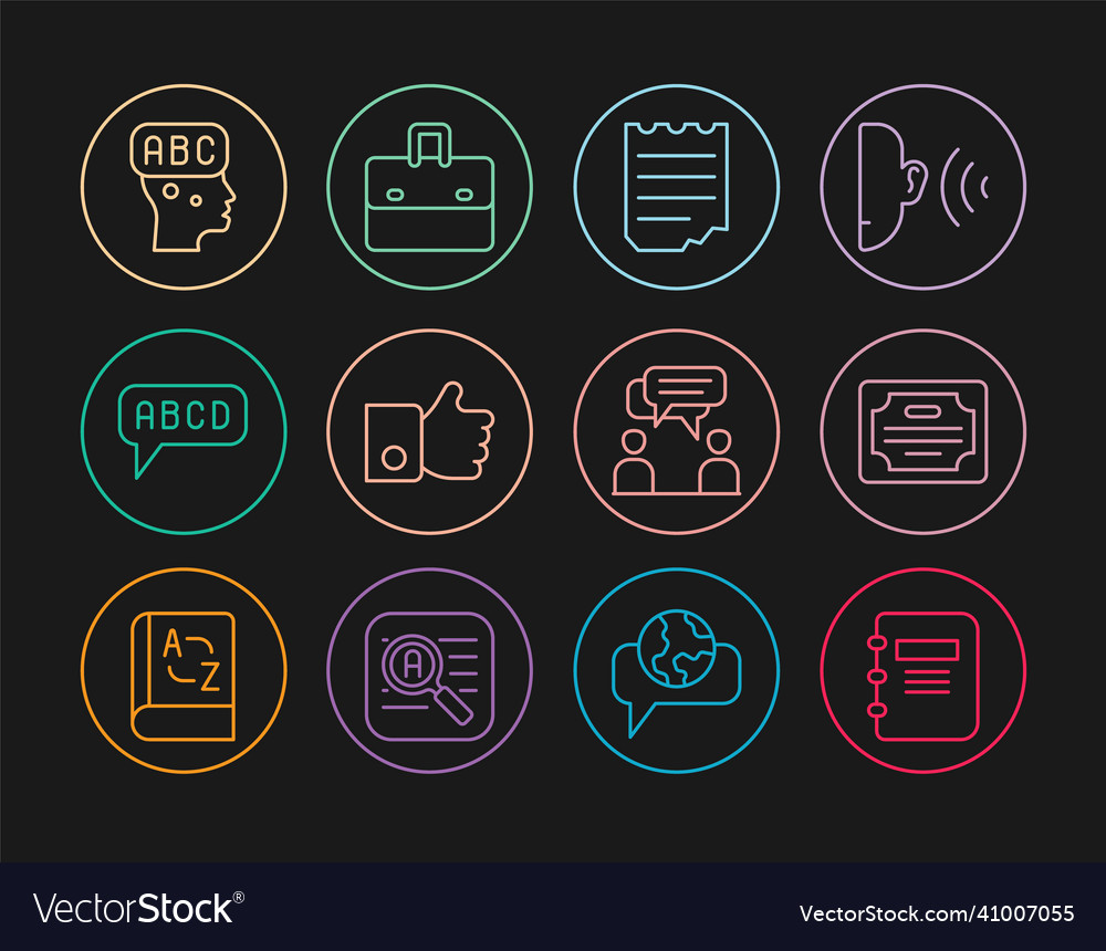 Set line notebook certificate template hand like vector image Set line notebook certificate template hand like
