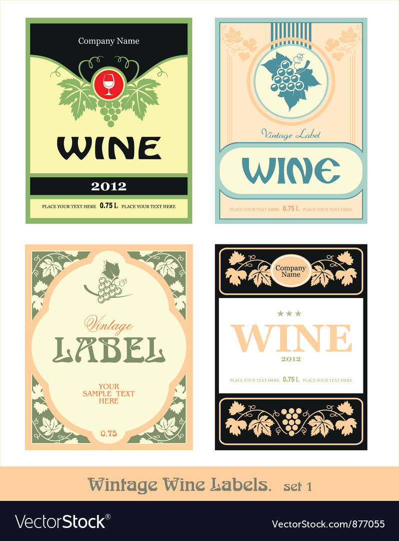 Set of wine label Royalty Free Vector Image - VectorStock