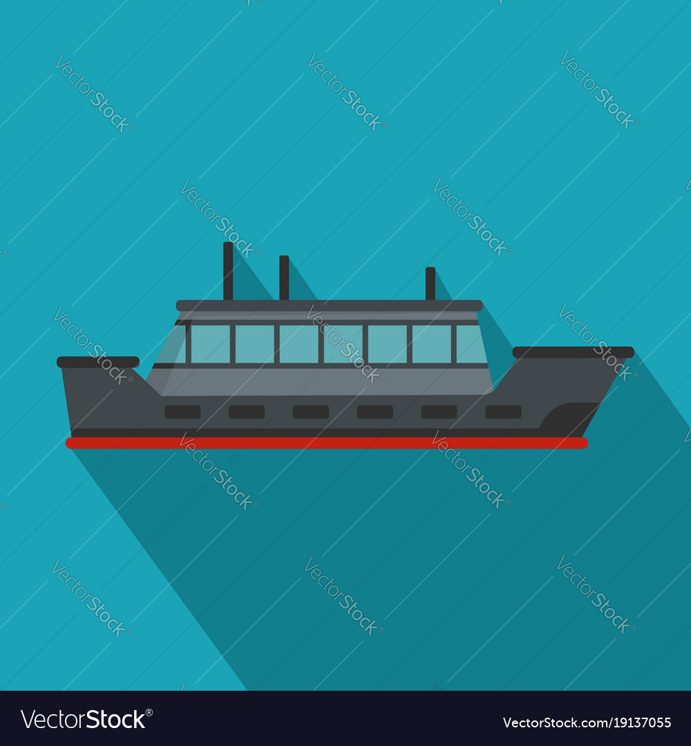 Ship trip icon flat style Royalty Free Vector Image