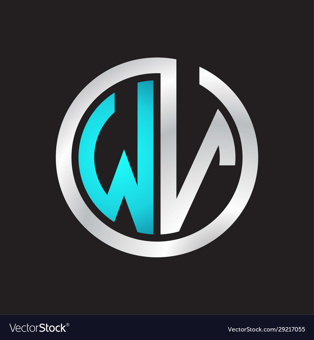 Wv initial logo linked circle monogram