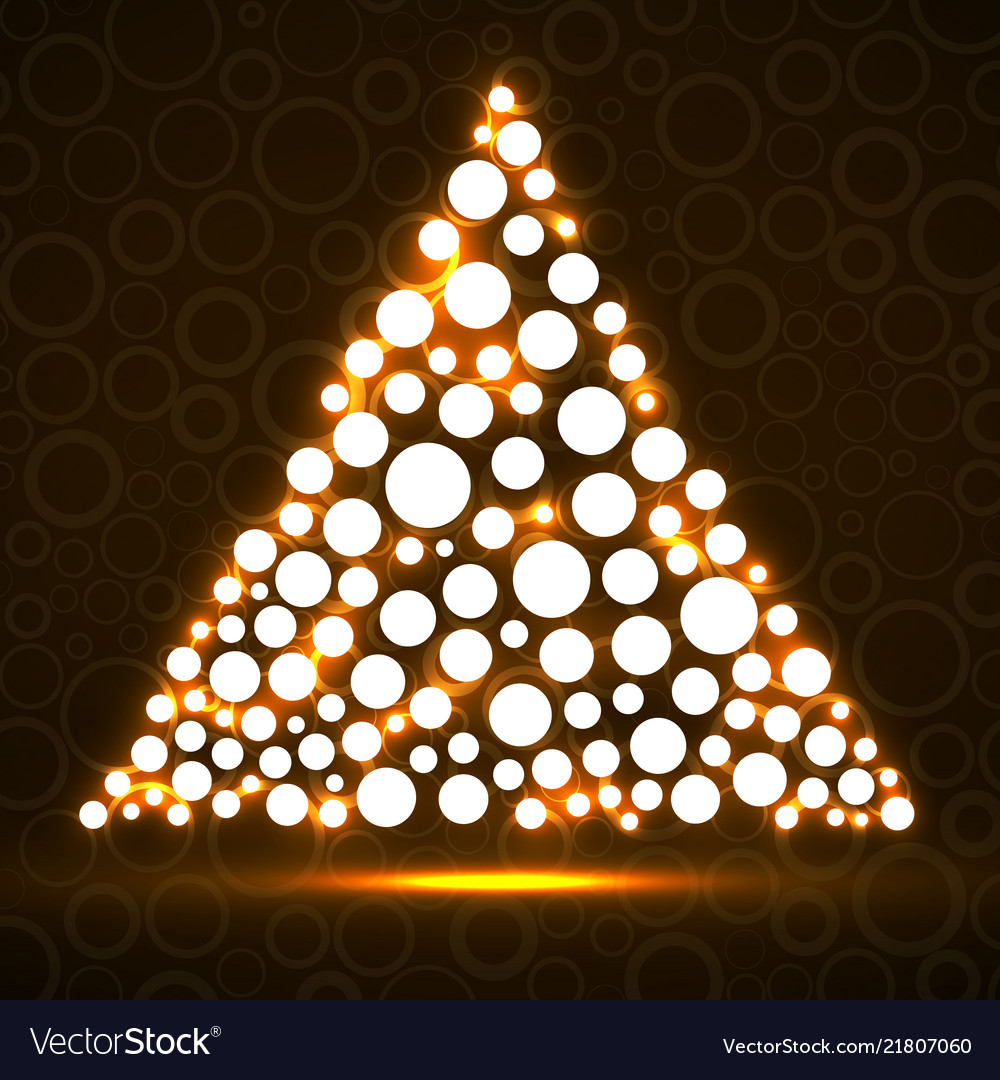 Abstract triangle of glowing circles