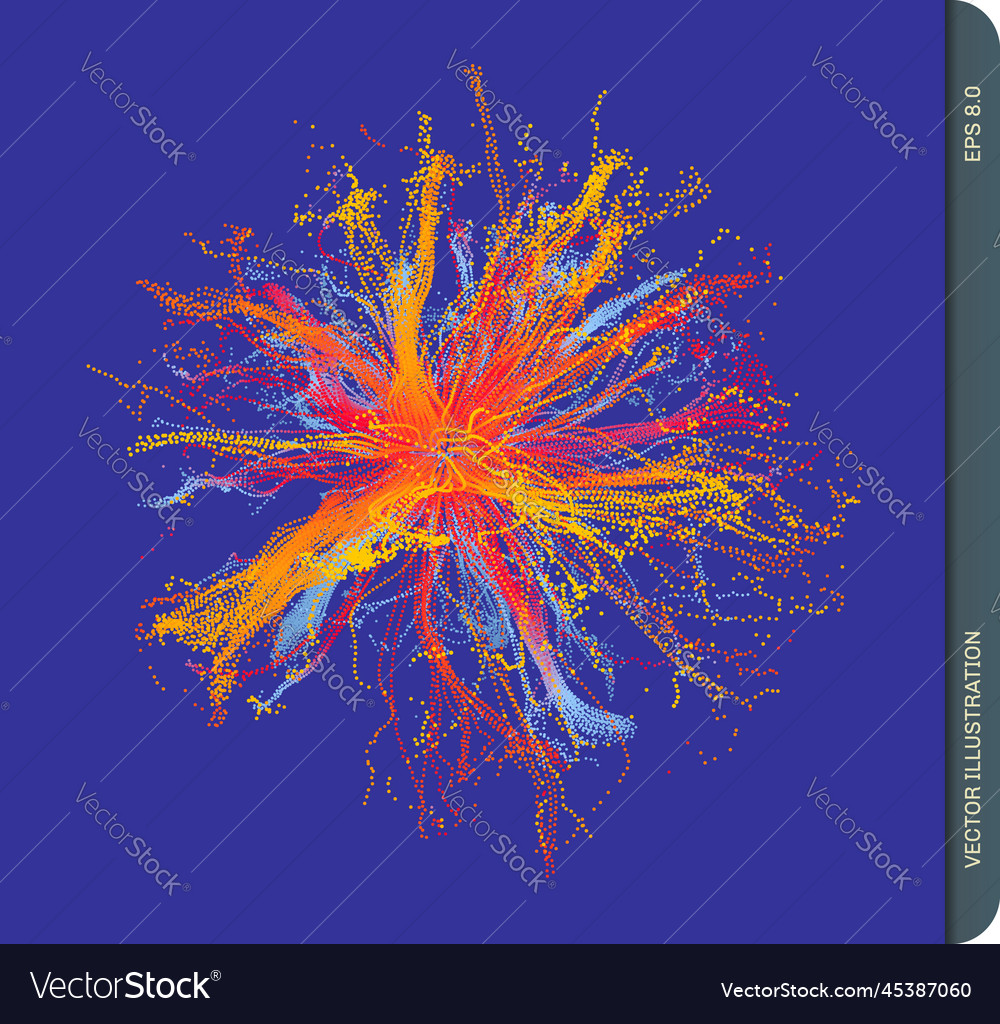 Array with dynamic particles 3d futuristic style vector image Array with dynamic particles 3d futuristic style