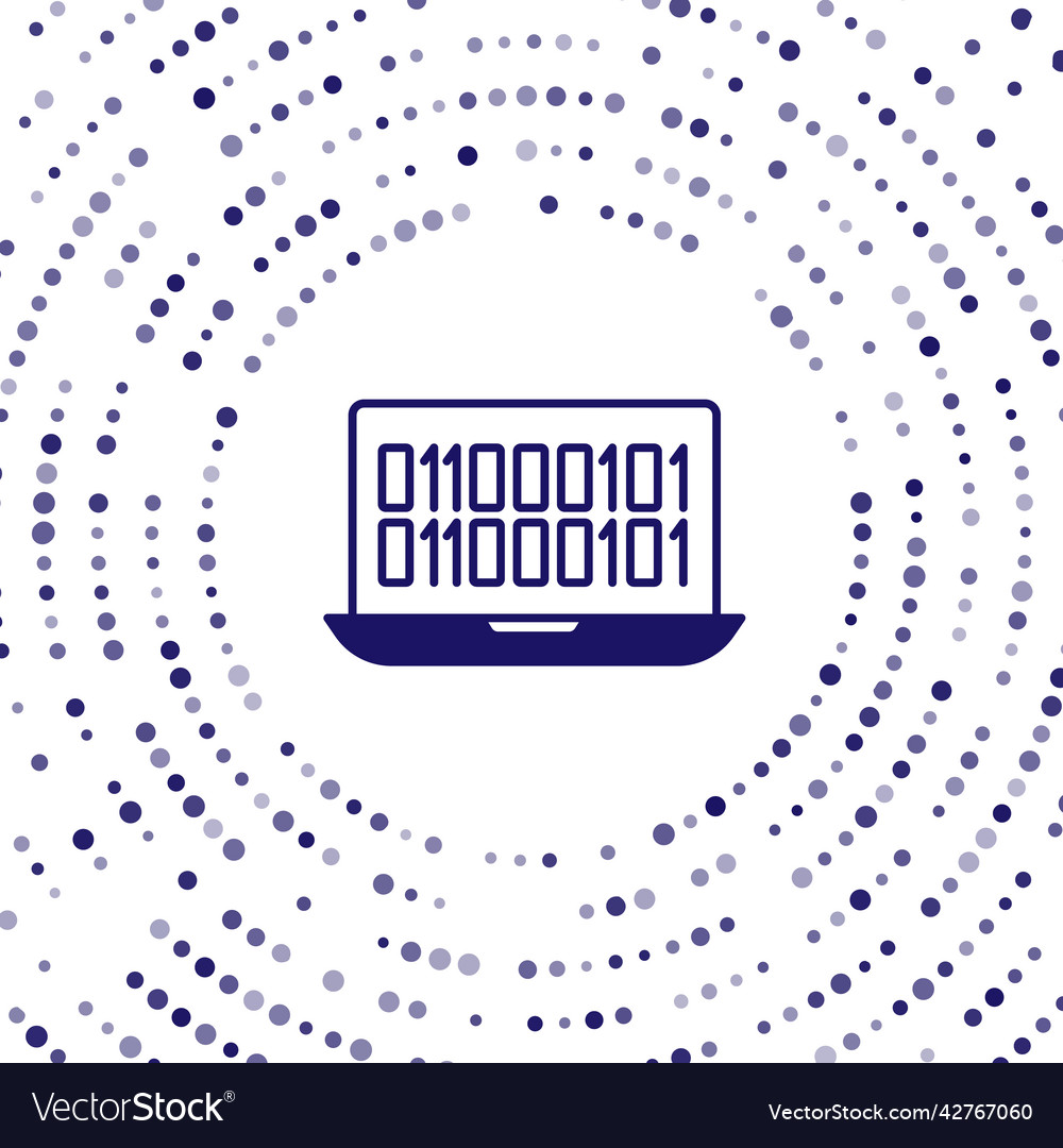 Blue binary code icon isolated on white background vector image Blue binary code icon isolated on white background