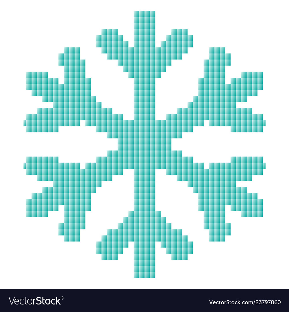 Color snowflake in pixel style