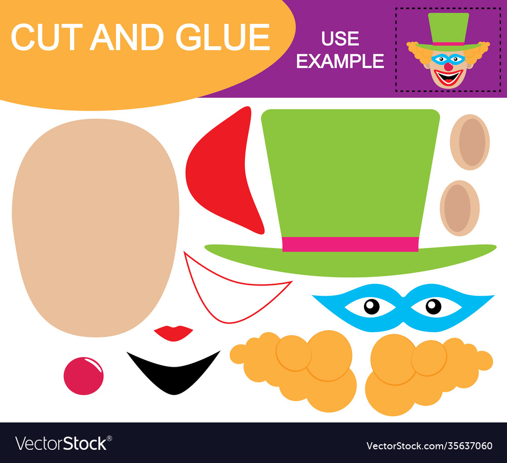 Create image head clown using scissors vector image Create image head clown using scissors