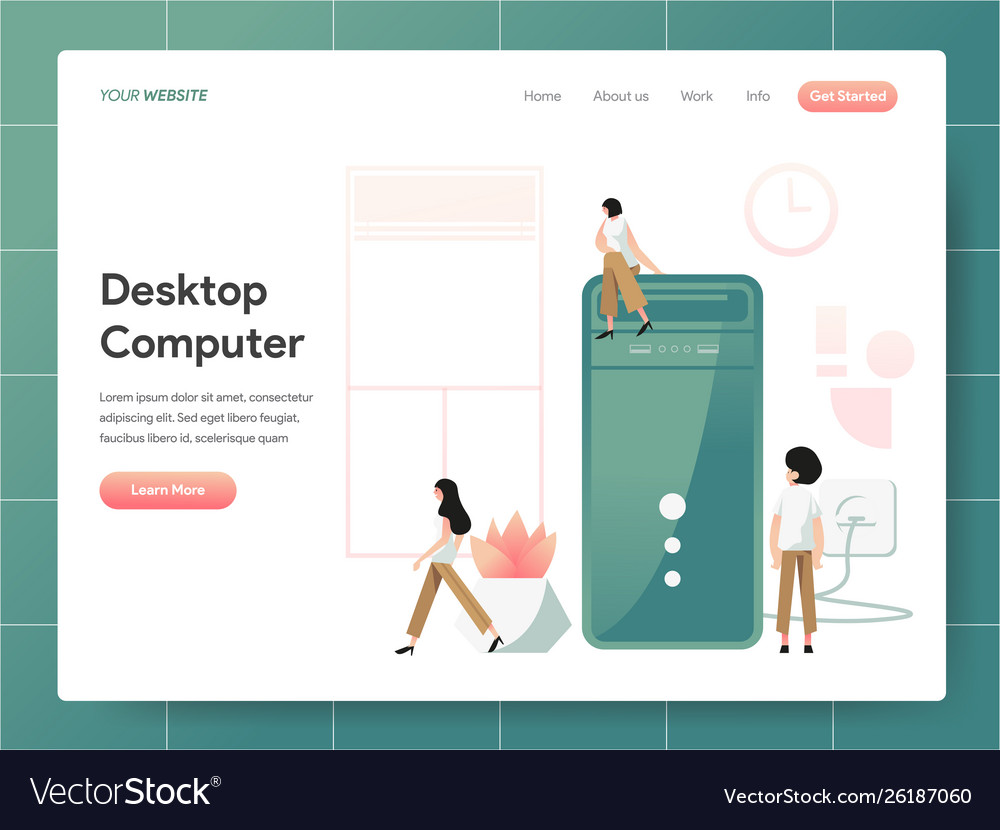 Desktop computer concept modern design Royalty Free Vector