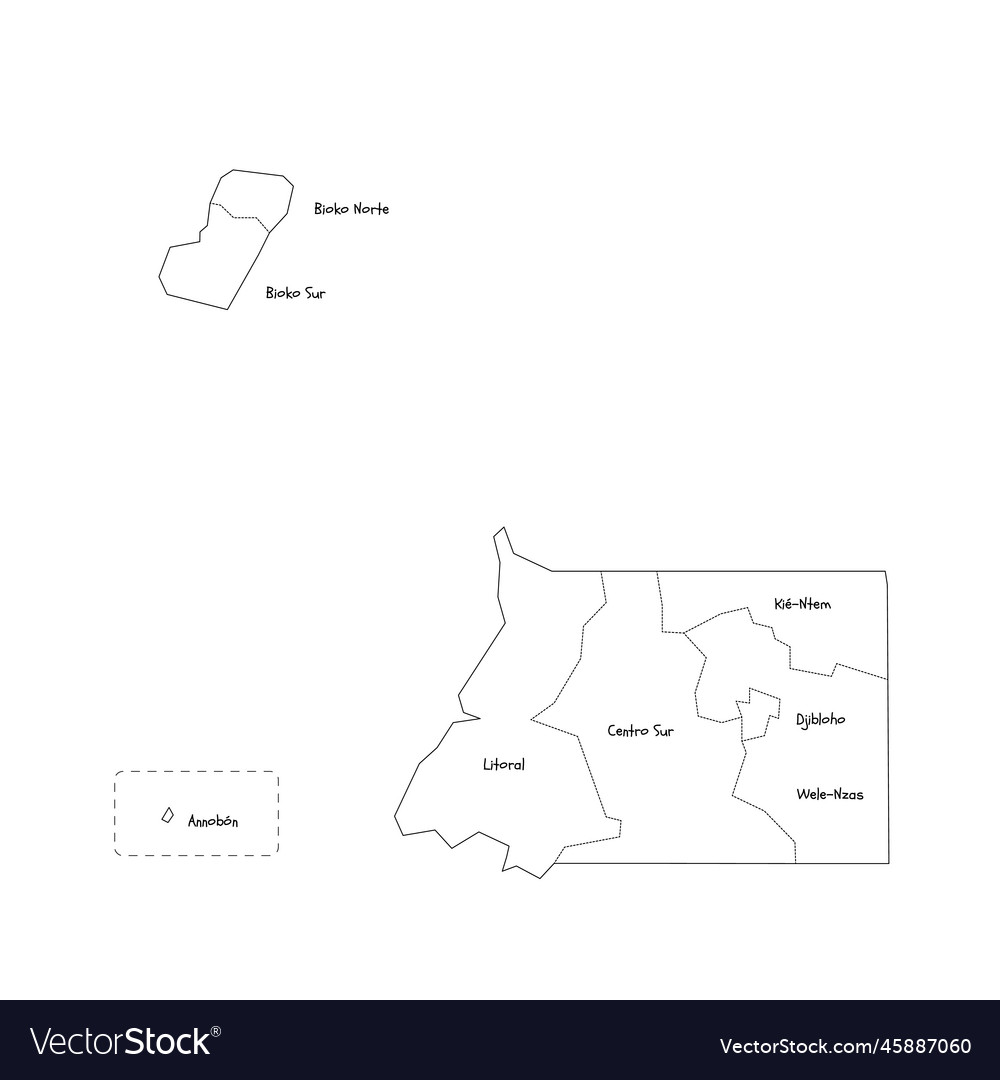 Equatorial Guinea Political Map Of Administrative Vector Image