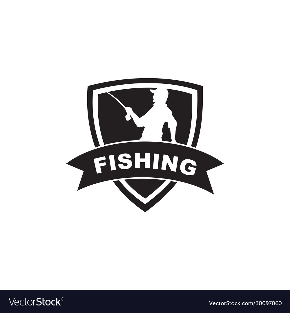 Fishing club logo design template