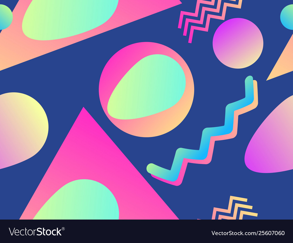 Geometric seamless pattern in memphis style vector image Geometric seamless pattern in memphis style