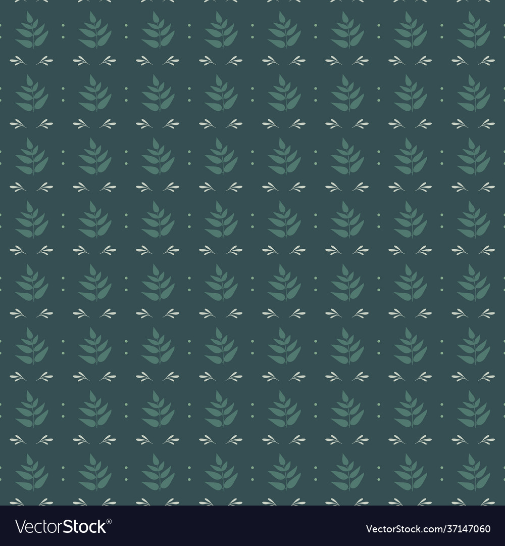 Grüne Blätter nahtlose Muster auf Hintergrund vector image Grüne Blätter nahtlose Muster auf Hintergrund