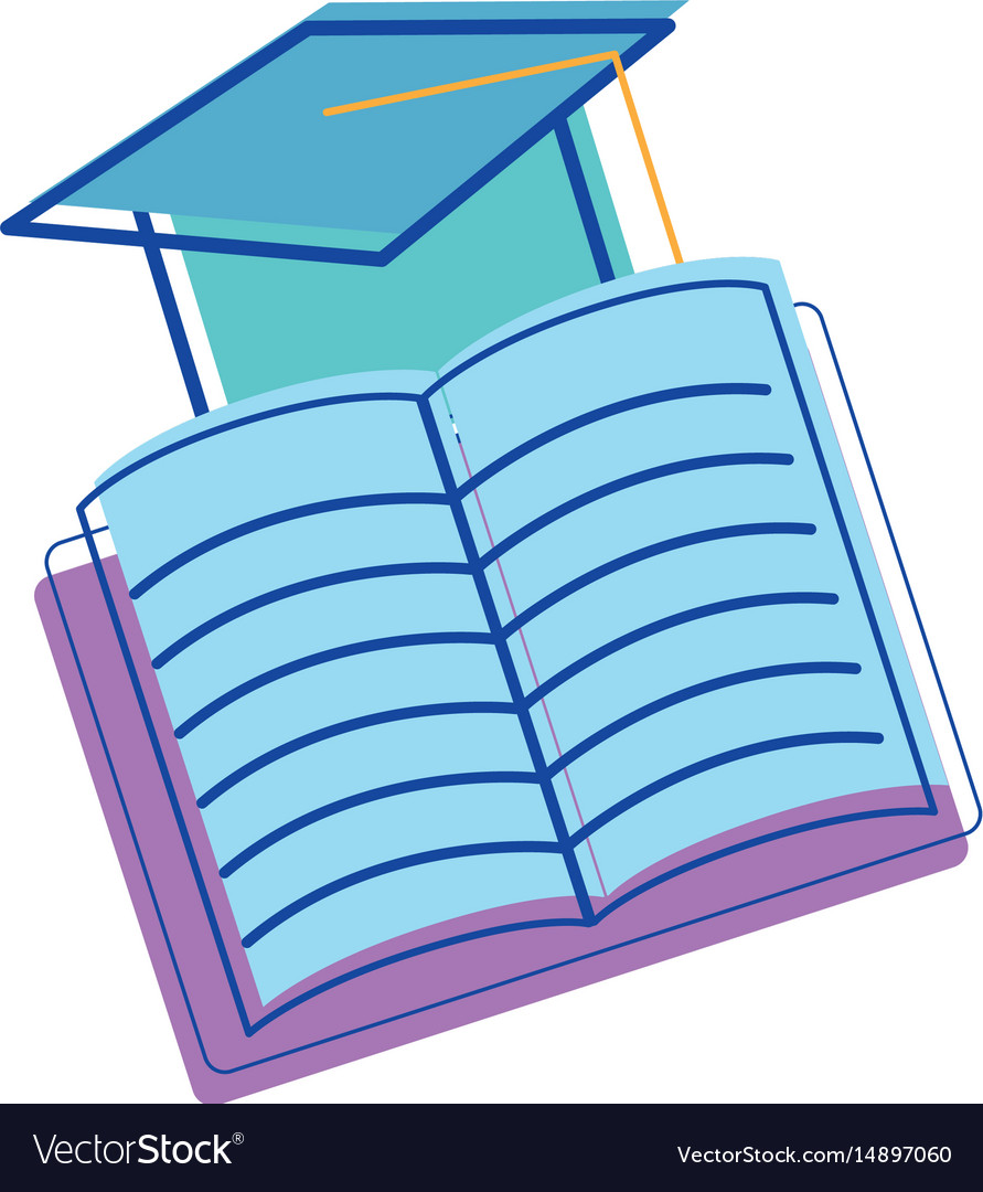 Hat graduation with open notebook study