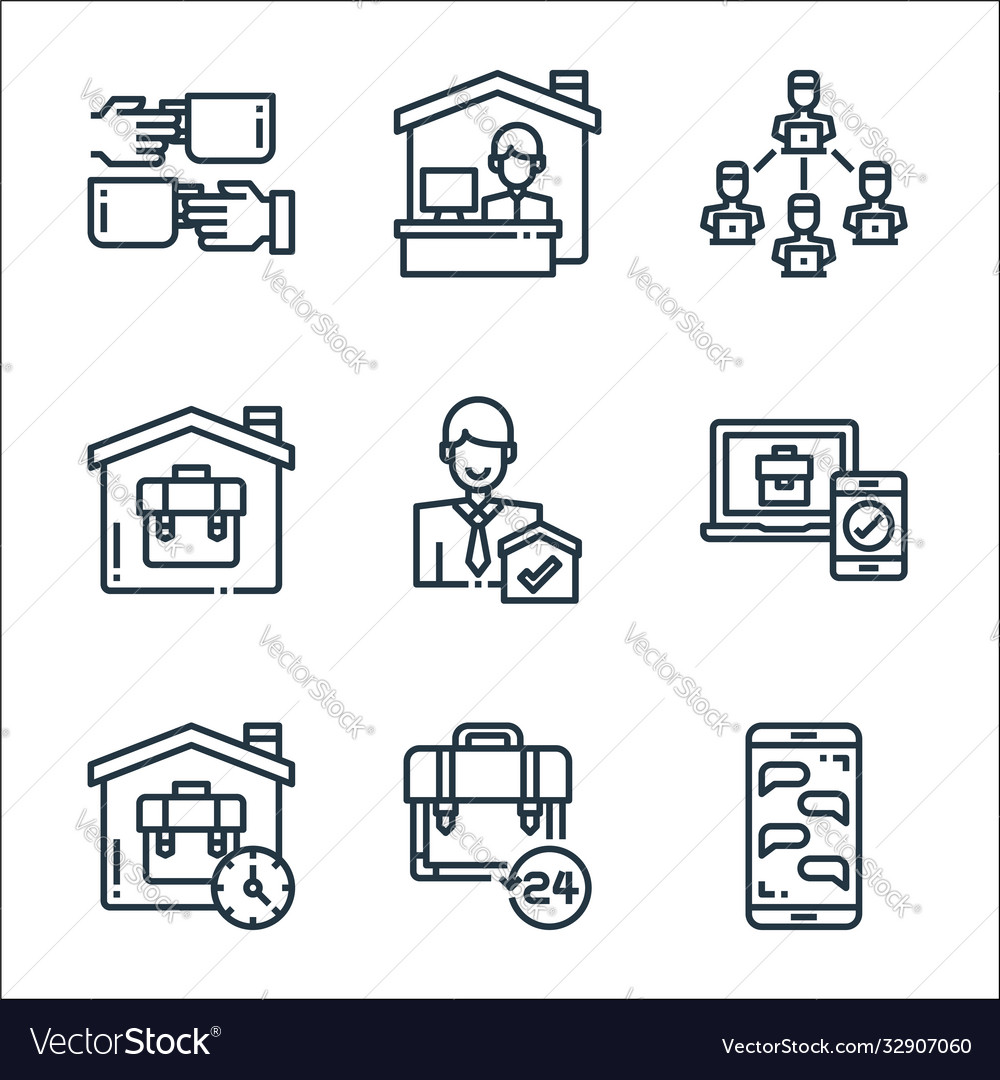 Home line icons linear set quality vector image Home line icons linear set quality