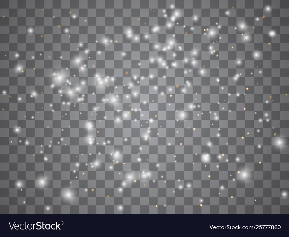 Light glow effect stars sparkles on transparent