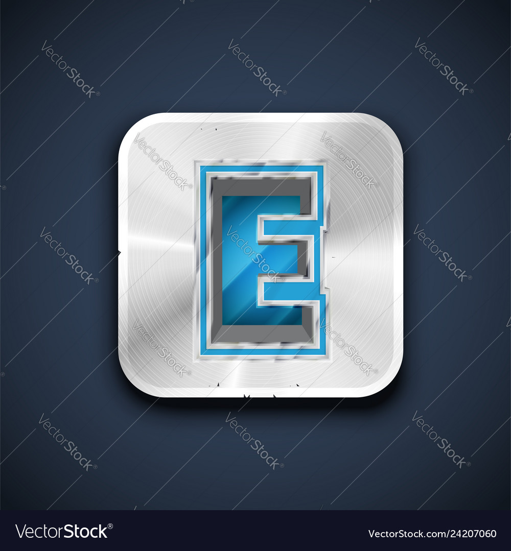 Metallic 3d character from a font set