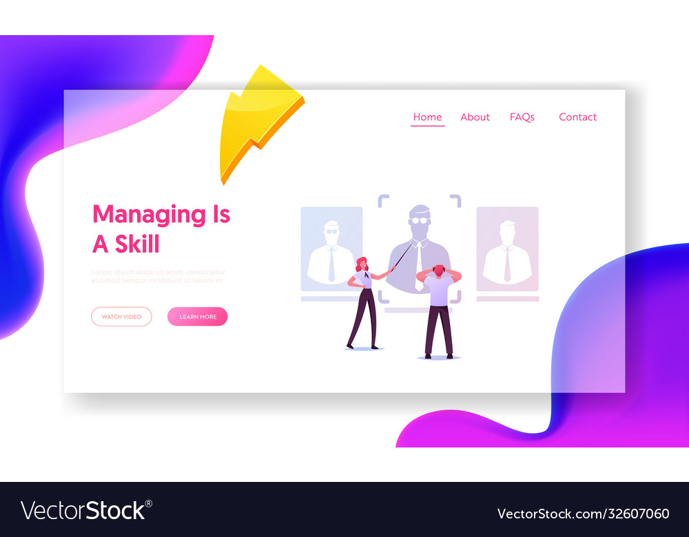 Performance management landing page template vector image Performance management landing page template