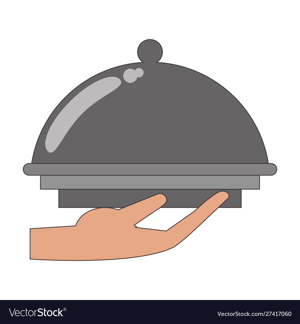 Platter with waiter hand design