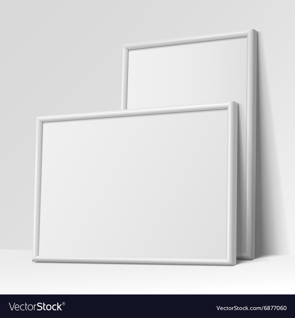 Realistic White Horizontal And Vertical Frame Vector Image