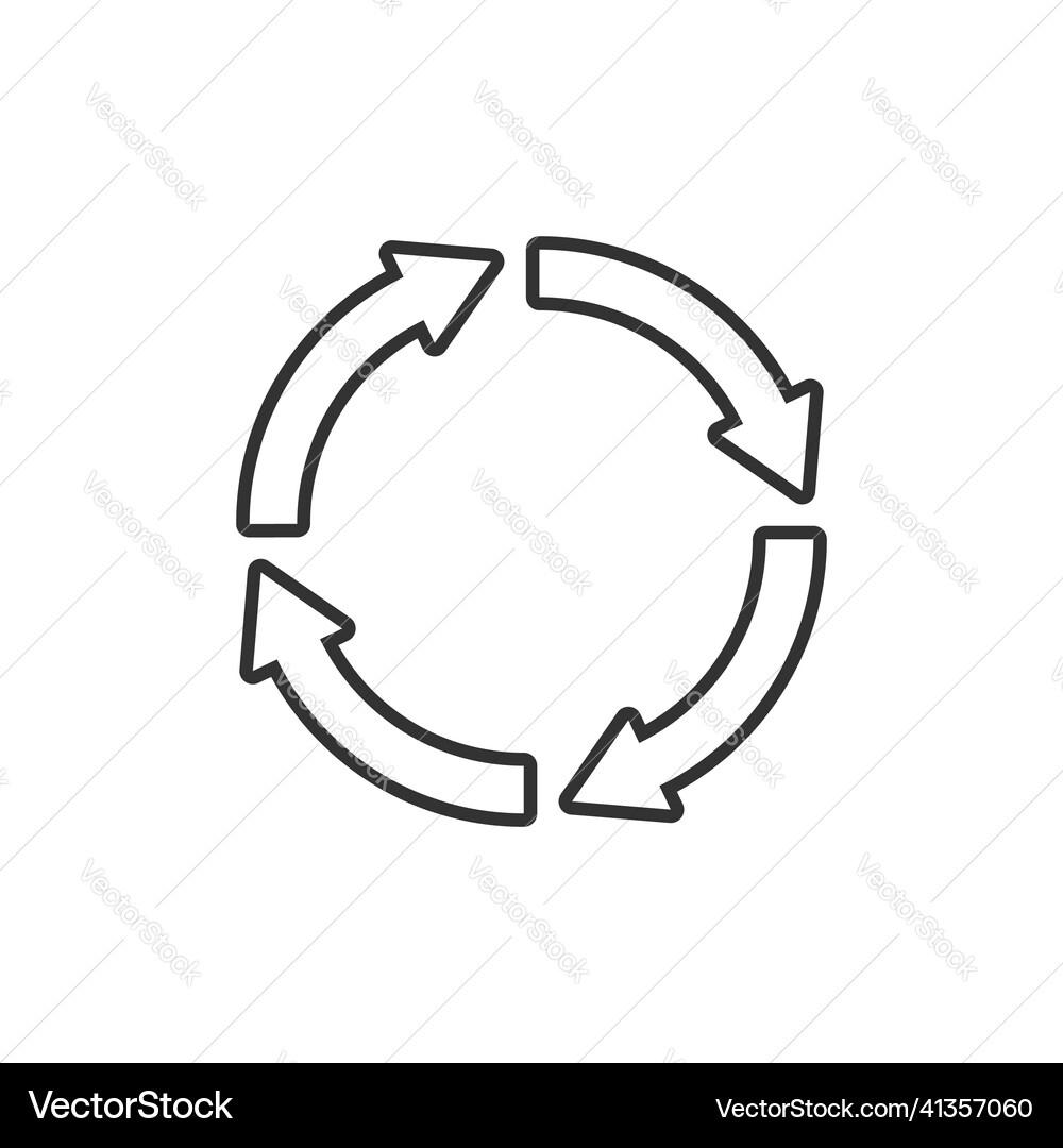 Recycle icon in flat style reuse on white Vector Image