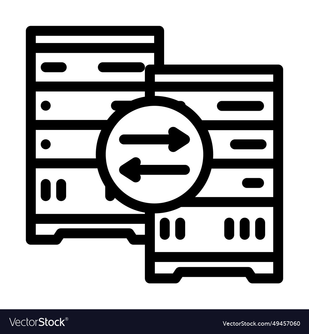 Replication database line icon Vector Image Replication database line icon