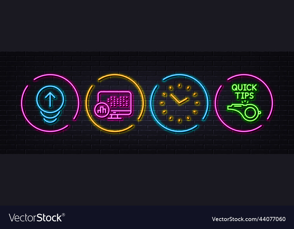 Report statistics swipe up and time minimal line vector image Report statistics swipe up and time minimal line
