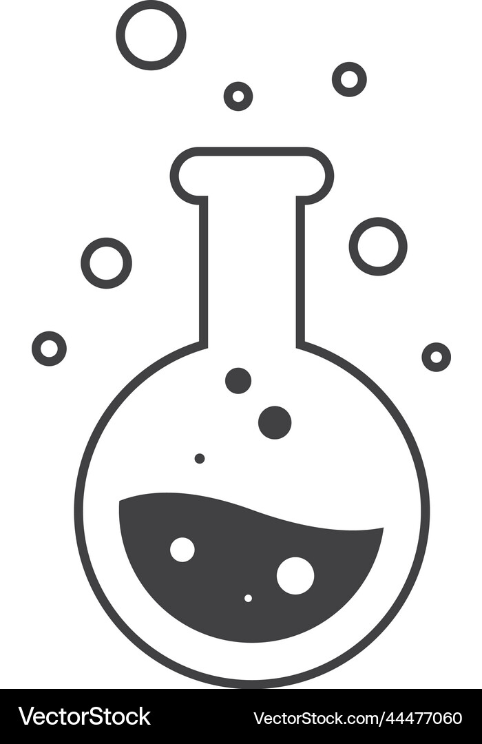 Round laboratory bottle in minimal style Vector Image