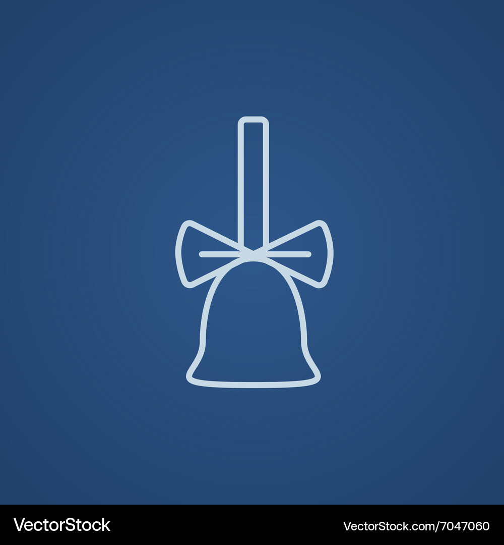 School bell with ribbon line icon Royalty Free Vector Image
