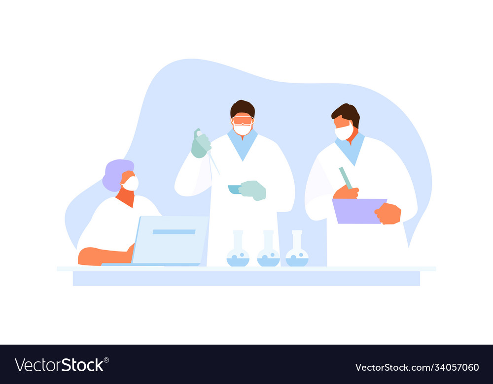 Scientists in lab developing a vaccine