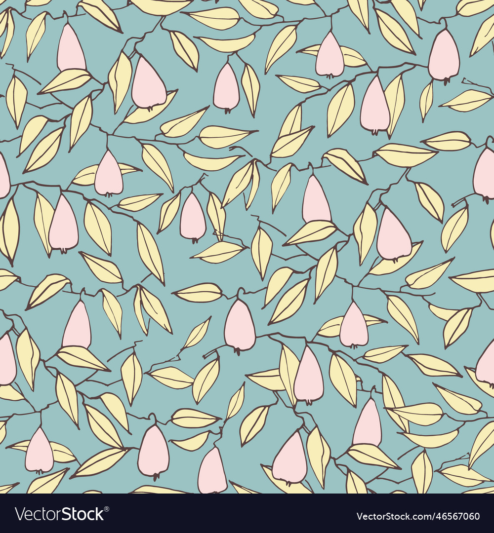 Seamless pattern with pears for surface design vector image Seamless pattern with pears for surface design