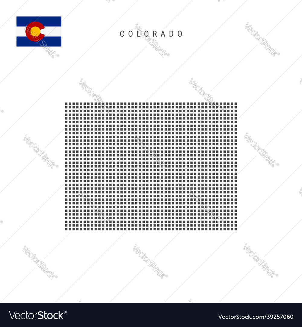 Square dots pattern map of colorado dotted pixel