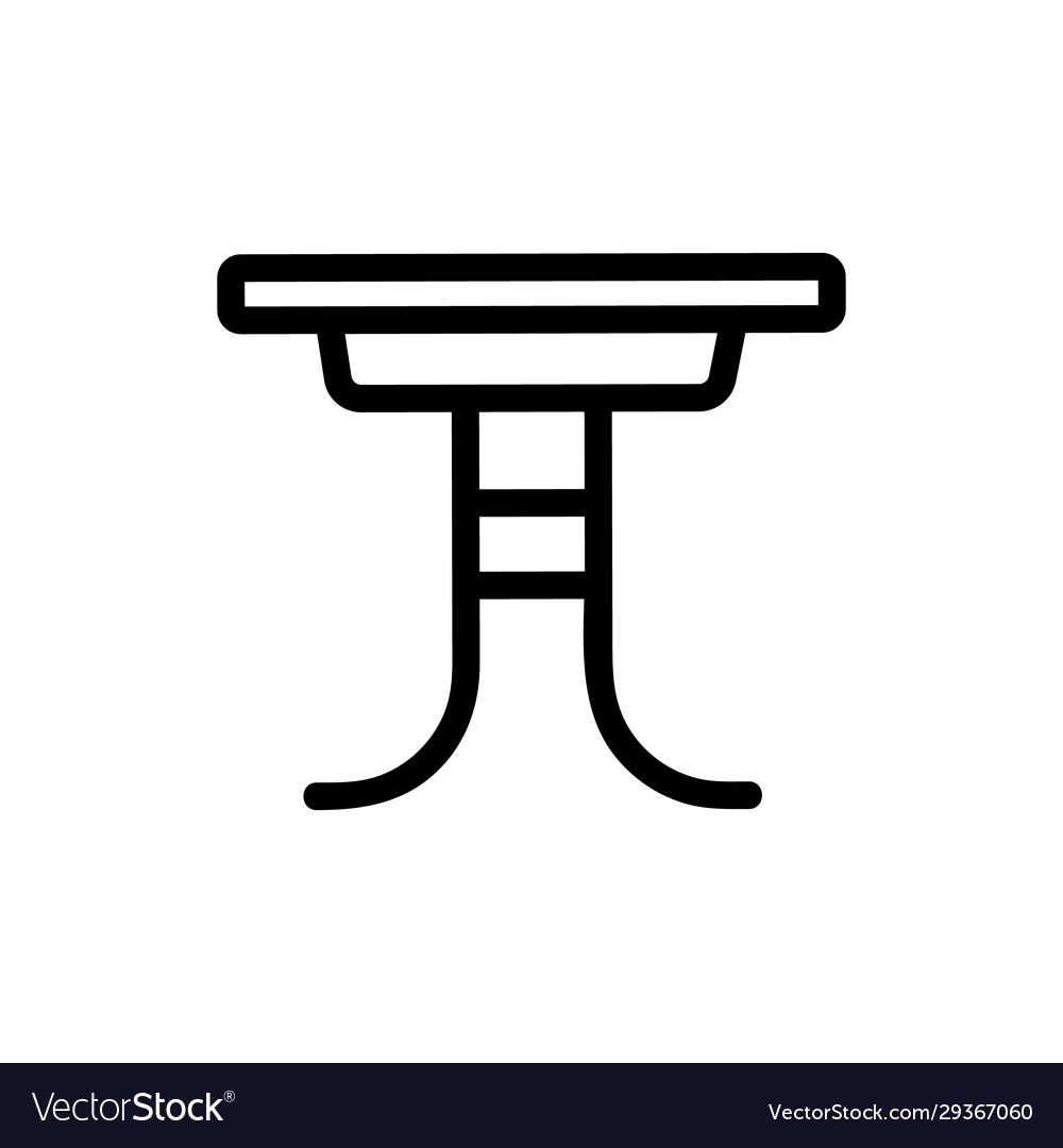 Table icon isolated contour symbol vector image Table icon isolated contour symbol