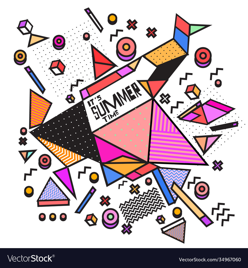 Triangle geometric forms for summer design event vector image Triangle geometric forms for summer design event