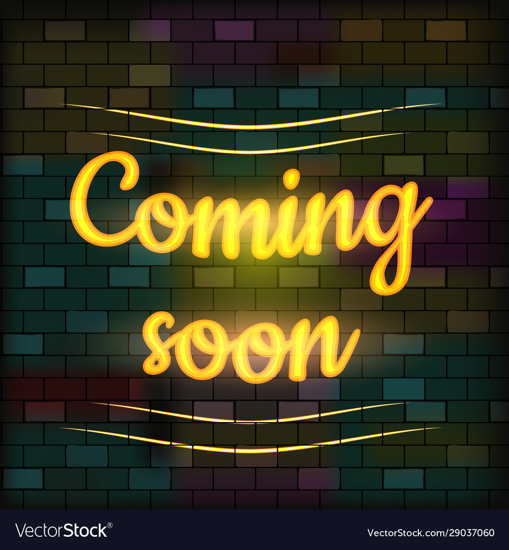 Vip neon icon cute coming soon Royalty Free Vector Image