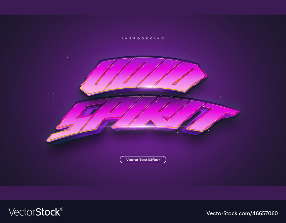 Void spirit text with game style and 3d effect vector image Void spirit text with game style and 3d effect