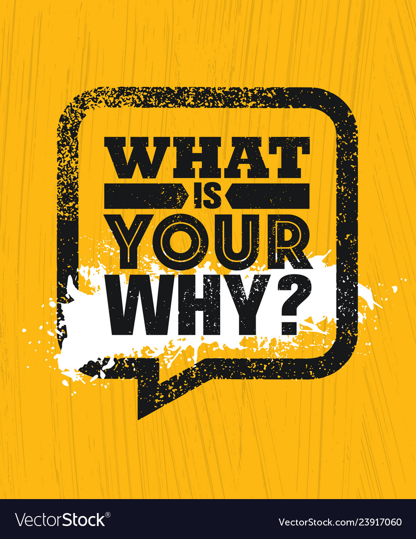 What Is Your Why Inspiring Creative Motivation Vector Image