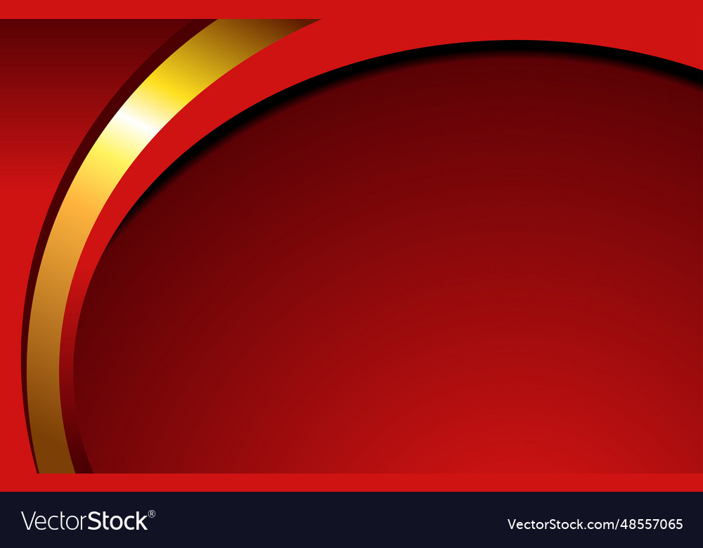 Abstract red background with golden line vector image Abstract red background with golden line